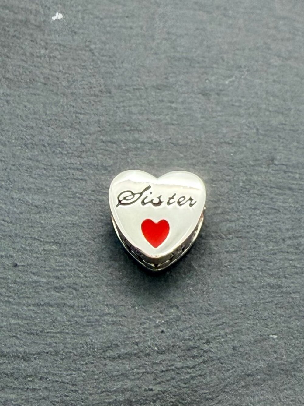 Pandora Sister Heart Charm Sterling Silver Jewelry